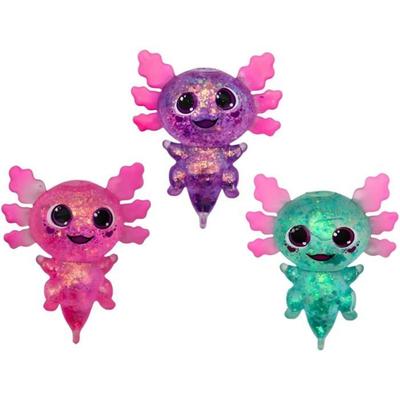 Squishy aksolotl antystresowy - SHOP-STORY - AXOLOGEL_3x - Partia 3 - 10 cm - Żel brokatowy