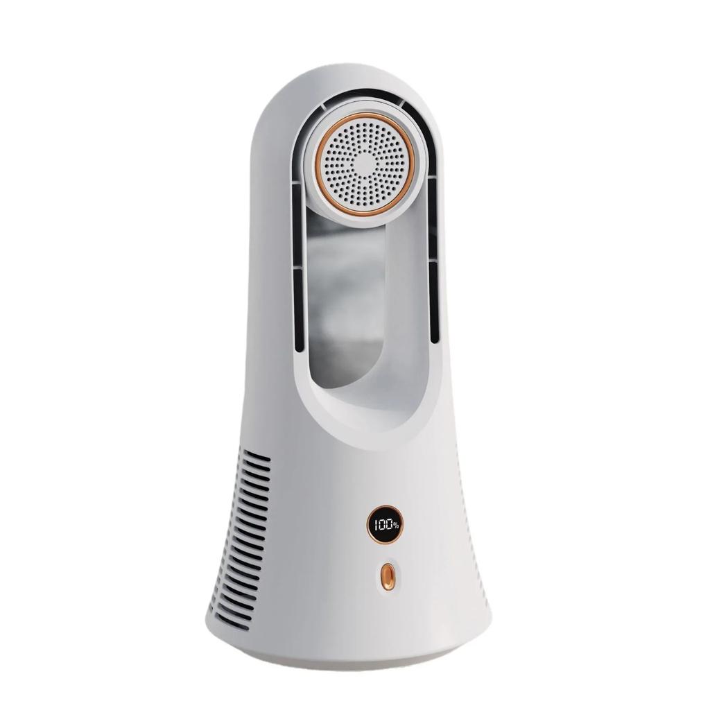 Blattloser Ventilator, USB-Kühlventilator, neuer geräuschloser Desktop-Klimaventilator mit 6 einstellbaren Geschwindigkeiten, abnehmbarer Aromatherapie-Box, Heimklimaventilator