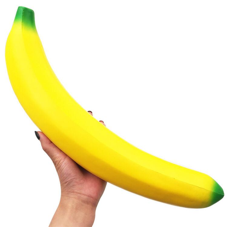 Pu Foam Banana Stress Relief Toy With Realistic Fruit Design For Kids And Adults