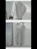 2024 Trendy Men's White Knitted Sweater: Loose, Handsome Design for Autumn/Winter
