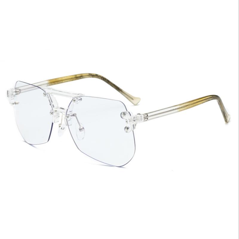 

Rimless 1.61 Blue Light Blocking Polygon Prescription Eyeglasses Women Men Big Lens Myopia Spectacle Diopter 0 -0.5 -1.0 To -5.0 0