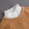 Women's Versatile White Ruffle Stand-Up Collar Dickey Sweater Accessory