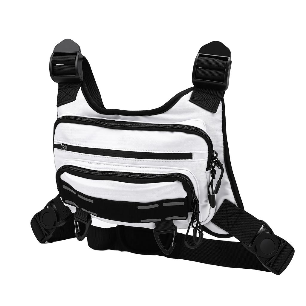 Men s Sports Chest Bag Running Mountaineering Portable Adjustable Large Capacity Breathable Quick dry Fabric Green One