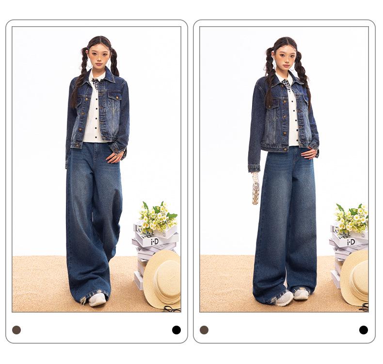 Vintage Washed Denim Jacket - Retro Loose Fit for Autumn/Winter