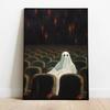 Geist Im Theater Art Deco Geist Kerzenlicht Leinwandposter Ungerahmt Gruselige Halloween Nacht Wandkunst Zuhause Wohnzimmer Dekoration