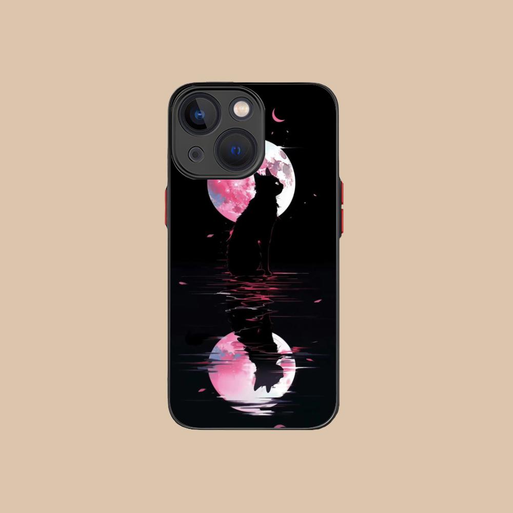 Luna Moon Cat Mobile Phone Case for iPhone 17 16 15 14 13 12 11 X XR XS 8 7 Air Pro Max Plus Mini Colorful Silicone Cover Cover