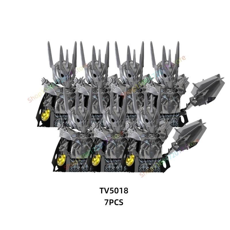 7PCS Anime Movie TV6401 TV6402 Series Action Figures Blocks Toy Orcs Medieval Wars Soldiers Building Bricks Model Toys Gift