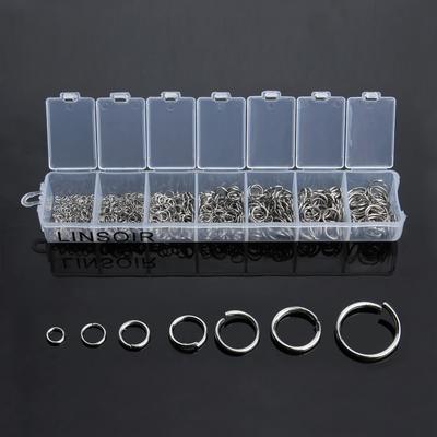 1Box 3-10mm Mixed Stainless Steel Open Jump Rings Split Rings Connectors For Diy Jewelry Making DIY Necklace Crafts Accessories
