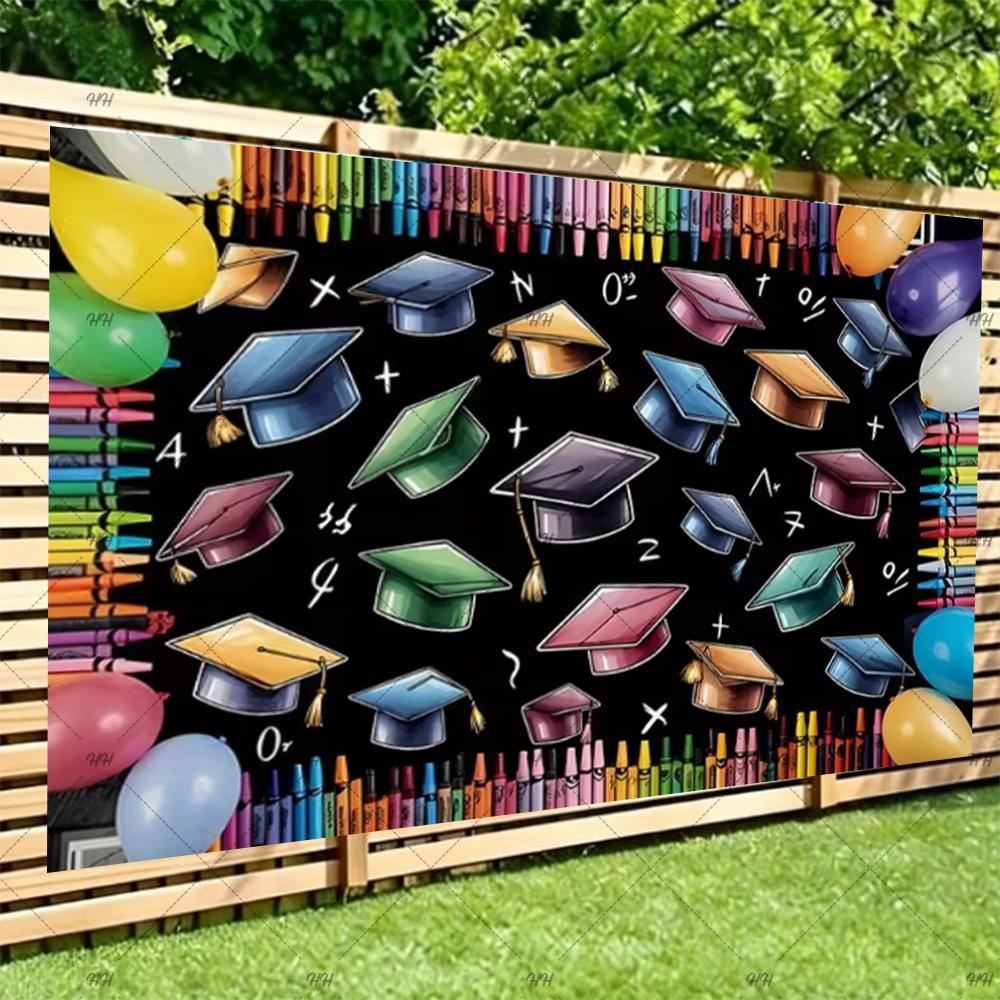 Congratulatory Graduatio Celebration Theme Party Decoration Background Graduates Backdrop Photography Studio Props Student Gifts