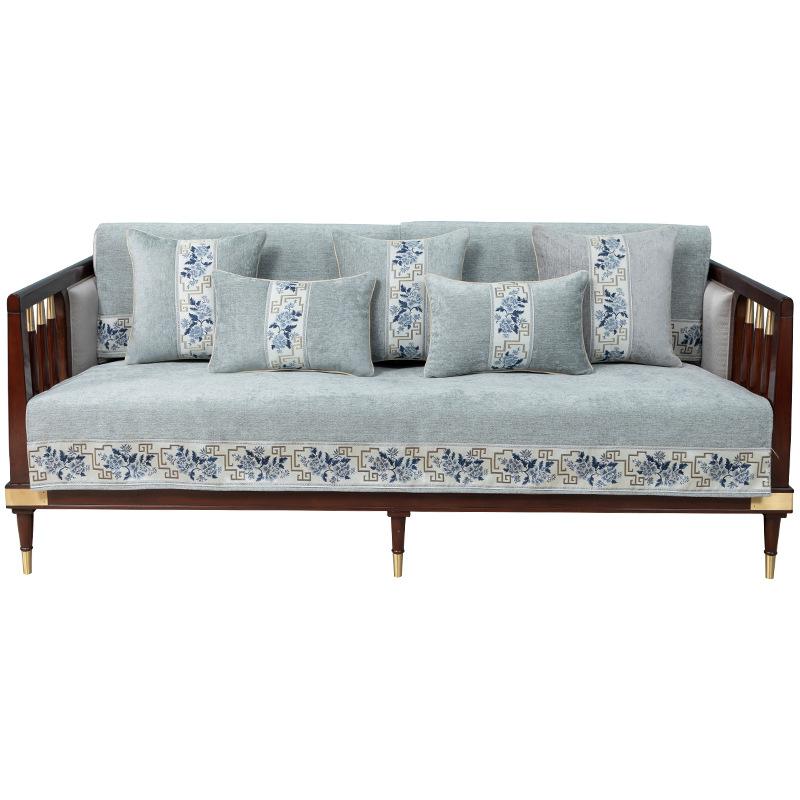 Sofa Cushion New Chinese Style Non-Slip Cover Cover Simple Four Seasons Universal High-End Fashion Backrest Towel Cushion Suit