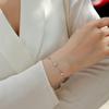 Dainty 925 Sterling Silver Moissanite Bracelet for Women Sparkling Four Leaf Flower Chain Jewelry Gift