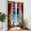 2Pcs Christmas Tree Printed Window Curtains Rod Pocket Design Machine Washable Window Drapes For Living Room And Bedroom Home