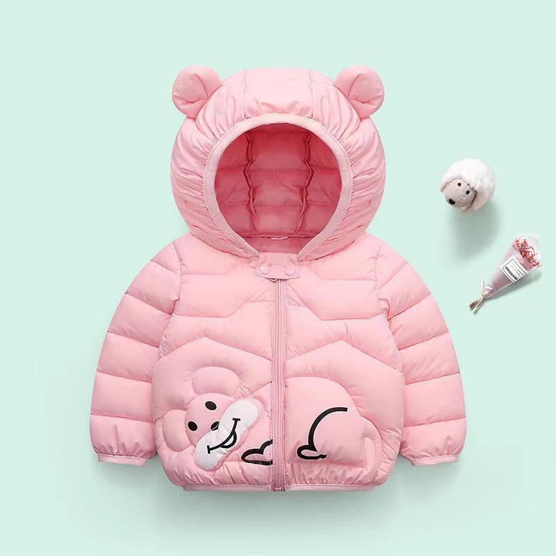 Children's  Clothing Boys and Girls Ears Hooded Jacket In Small Children Baby Fall and Winter Cartoon Thickened Jacket