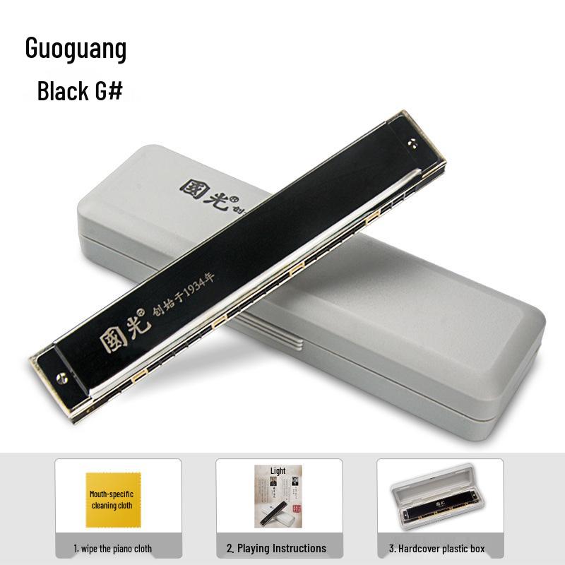 Губная гармошка тремоло Guoguang с 24 отверстиями, 12 мажорных тональностей, профессиональный и начальный уровень