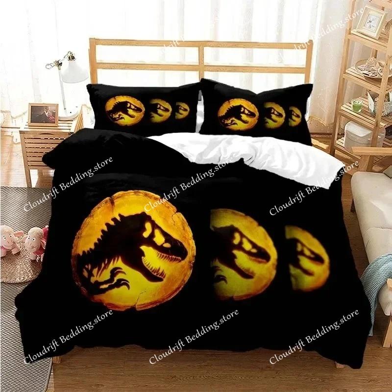 Jurassic Park Bedding Set Cartoon Kids Duvet Cover Set Pillowcase Queen King Double Bed Home Dropshipping King Size 3D Print