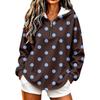 Leichter Kapuzenpullover für Damen mit Polka-Dot-Print, Pullover-Sweatshirt ohne Taschen für Freizeitkleidung
