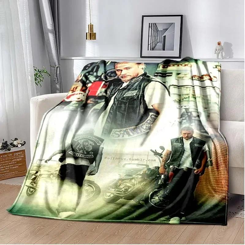 Jax Teller SONS OF ANARCHY Charlie Hunnam Throw Blanket Shawl Cloak Bedroom Living Room Sofa Couverture Chaude Manta Caliente