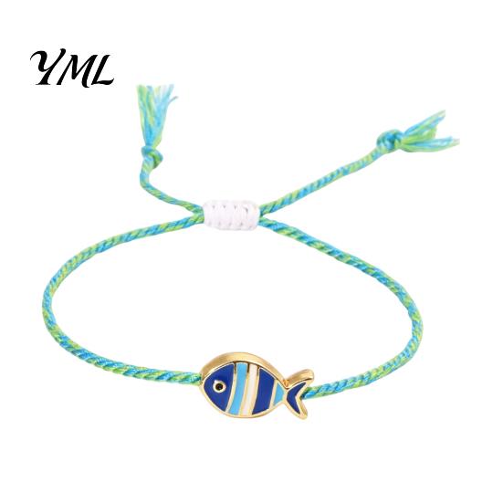Bunte Freundschaftsbänder Kleiner Fisch Handgemachtes Geflochtenes Armband, Boho Süß Gewebtes Sommer Strand Handgelenk Zubehör Schnur Verstellbares Armband