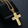 Iced Stainless 316L No Fade Titanium Steel Full Diamonds Cross Pendant Necklaces for Men Women Punk Rock Hip Hop Jewelry