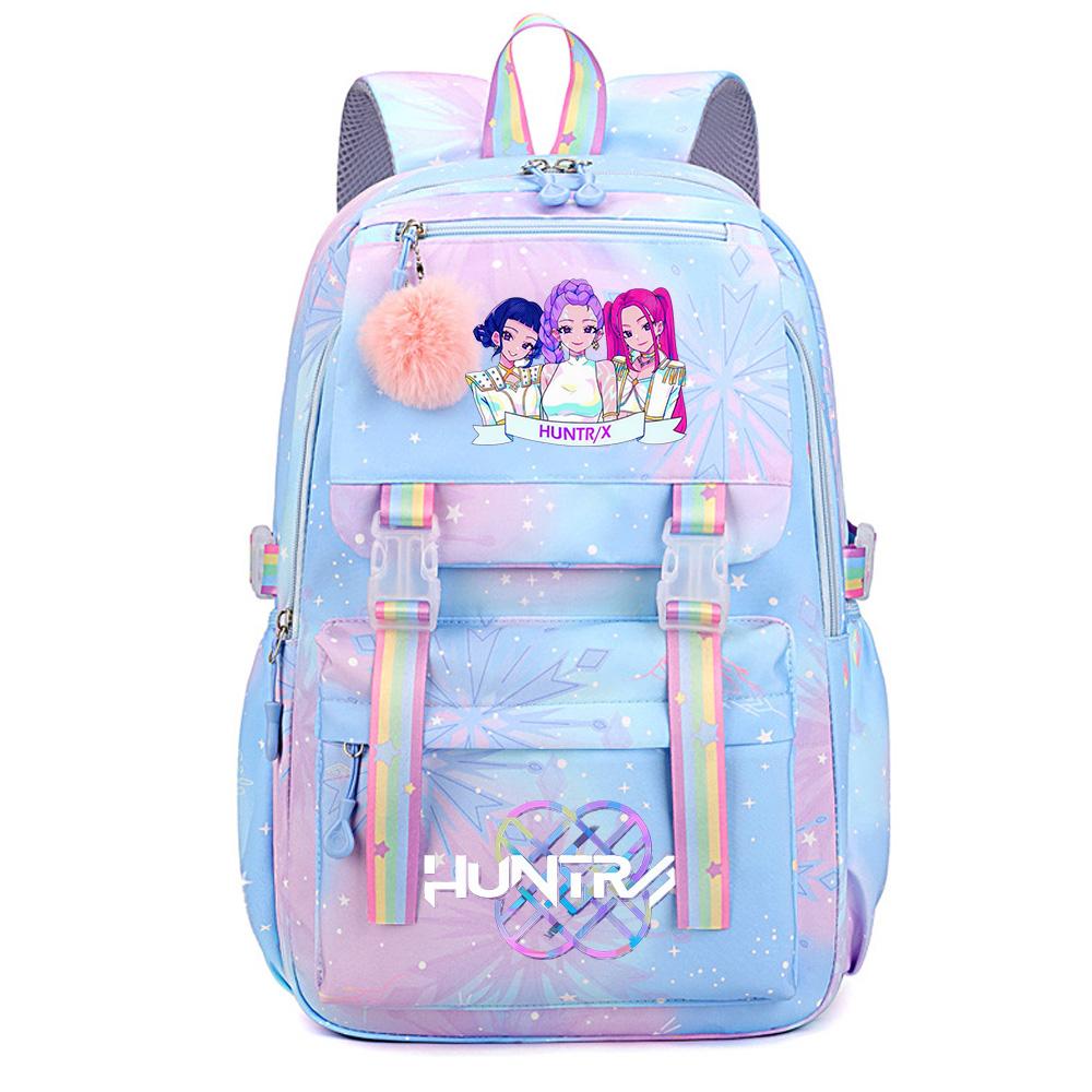 Niedlicher Anime K-Pop Dämonenjäger Aufdruck Große Kapazität Wasserdichter Rucksack Teenger Schüler Mädchen Junge Schultasche Büchertasche Damen Reisetasche Rucksack