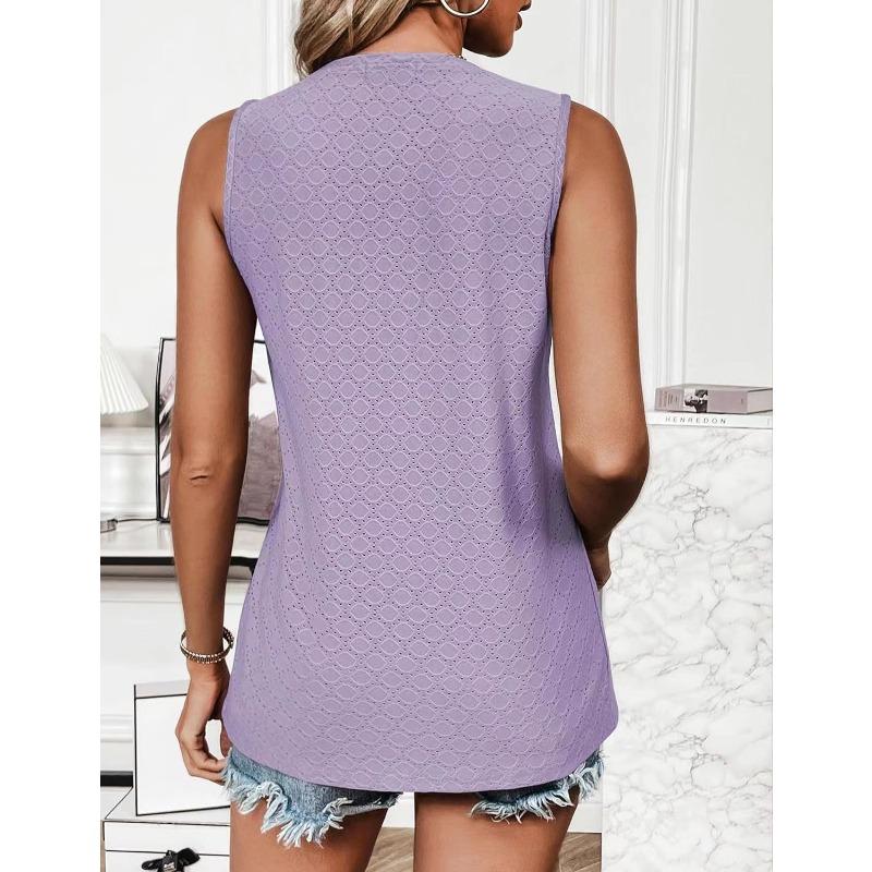 Women's New Spring and Summer Round Neck Printed Vest T-shirt Tops