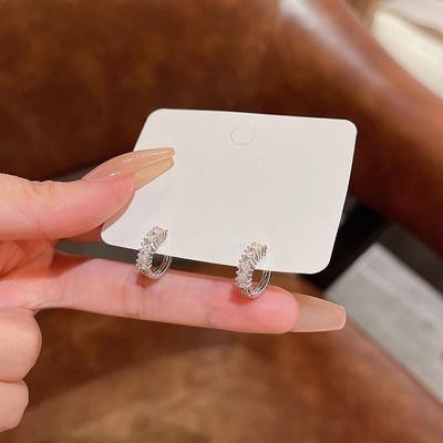 Корейські сережки-пряжки зі срібним цирконом S925 – модні, легкі розкішні з унікальною індивідуальністю та елегантністю