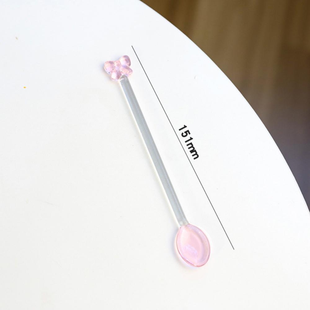 Skleněná dezertní lžička ve stylu INS, průhledná, odolná vůči vysokým teplotám, k míchání kávy, s dlouhou rukojetí, čajové lžičky, dárek