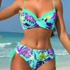 European & American Trendy Halter Strap Bikini with Print Design 2025