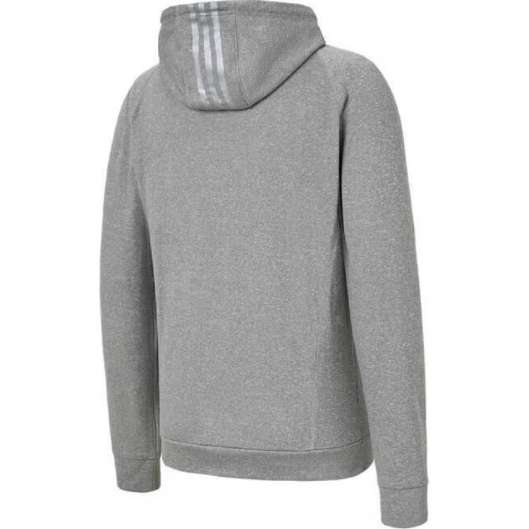 adidas Game And Go Big Logo 3-Stripes Full-Zip Hoodie Medium Grey Heather Men Streetwear IW8394