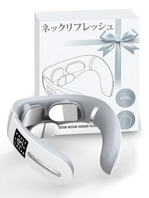 Juliyas [Wide-Area Neck Care & Memory Function] Neck Care and Relaxation Device (Warming, EMS & TENS Dual Effect) with 19 Intensity Settings, 10 Modes