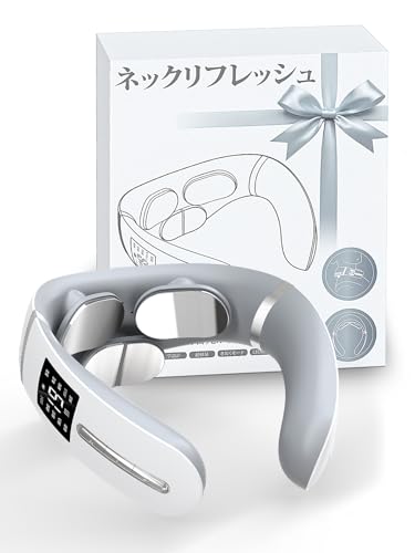 

Juliyas [Wide-Area Neck Care & Memory Function] Neck Care and Relaxation Device (Warming, EMS & TENS Dual Effect) with 19 Intensity Settings, 10 Modes