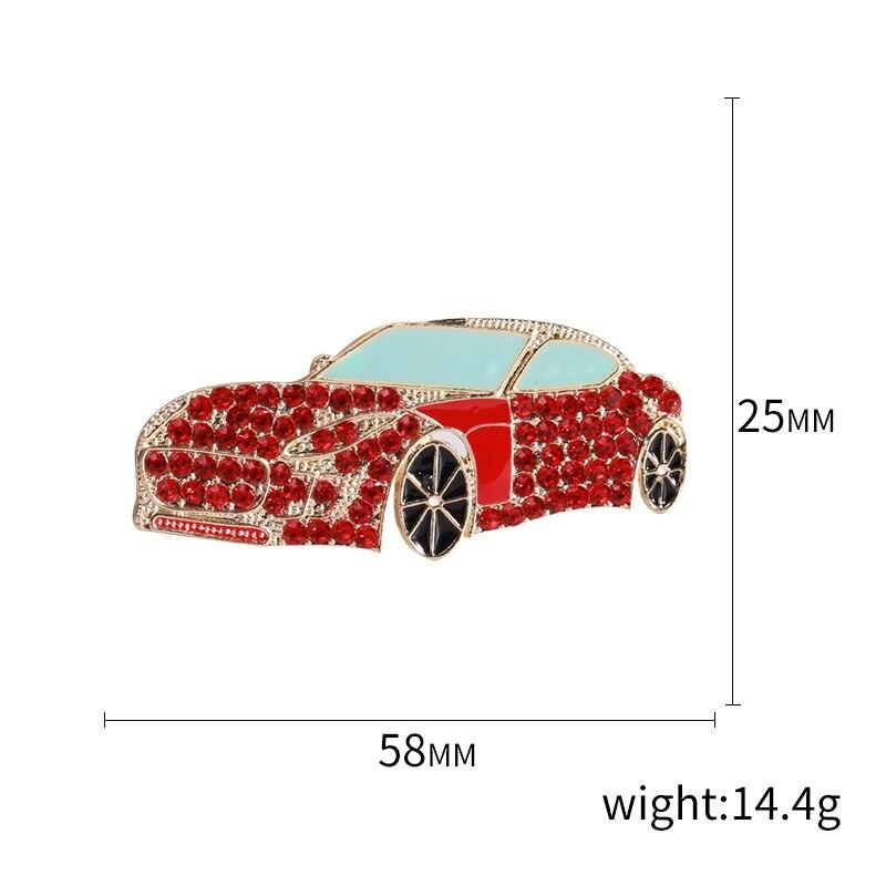 Blucome Broches de voiture rouge collier costume épingles à revers plein strass mariage Corsage broches bijoux filles Clip