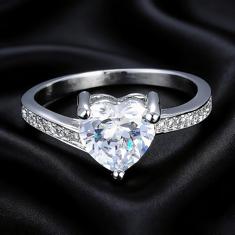 925 Silver Women's Wedding Engagement Ring with AAAA CZ Promise Gift 20 Styles