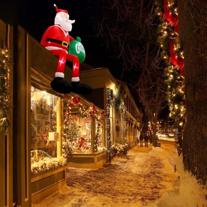 8FT Outdoor Decorations Christmas Inflatable Yard Climbing Santa Claus Christmas Blow Up Yard Decorations Christmas Inflatables