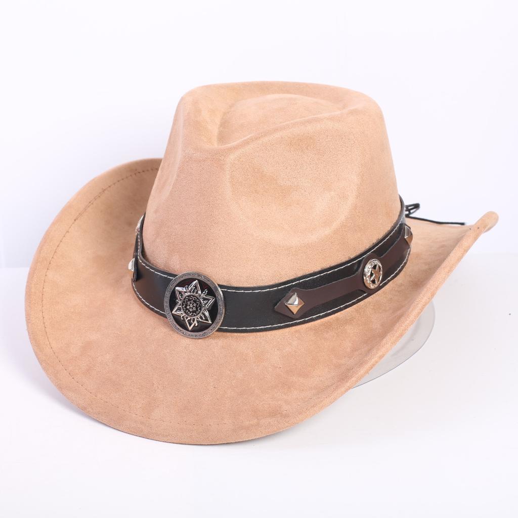 Popular European and American Classic Suede Western Cowboy Hat Men's and Women's Fashion LO Style Peach Heart Cowboy Hat