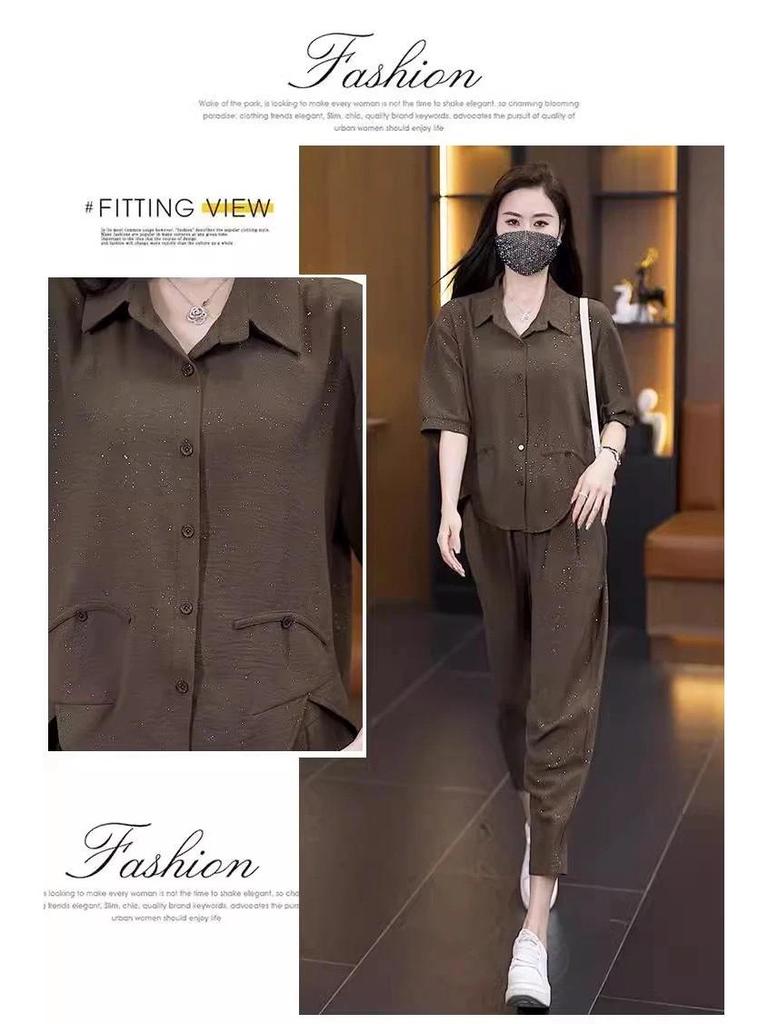 Stylish Age-Reducing Summer Suit Set for Women 2026: Chic Two-Piece Shirt & Pants for a Youthful Look