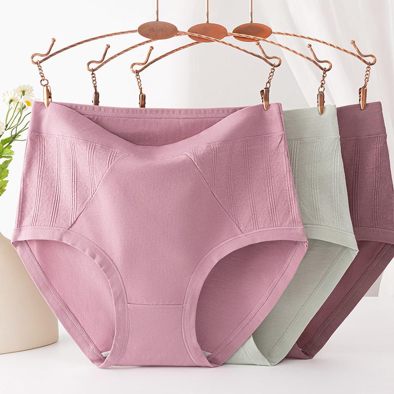 Plus Size High-Waisted Antibacterial Cotton Briefs for Middle-Aged & Elderly Women