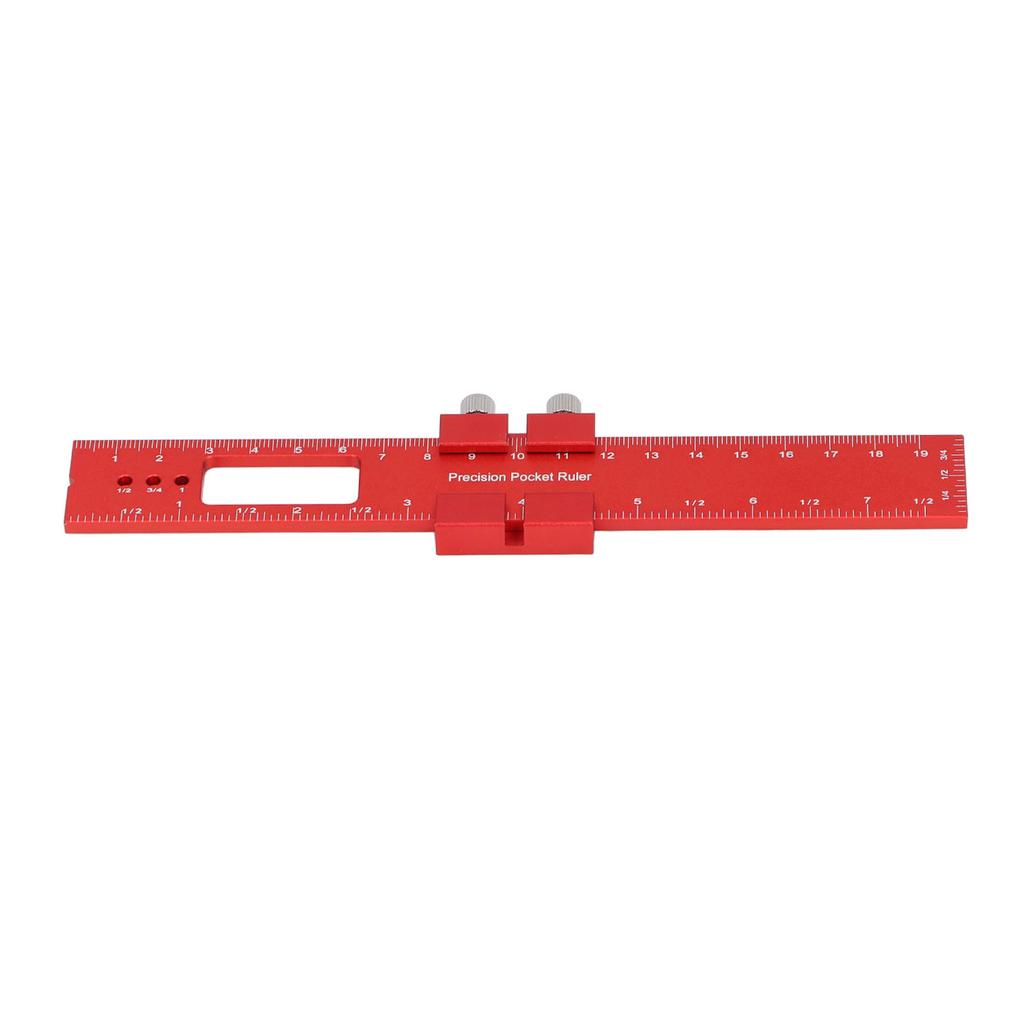 Scribing Ruler Aluminum Alloy High Accuracy Portable Metal Slide Ruler Woodworking Tool 200mm
