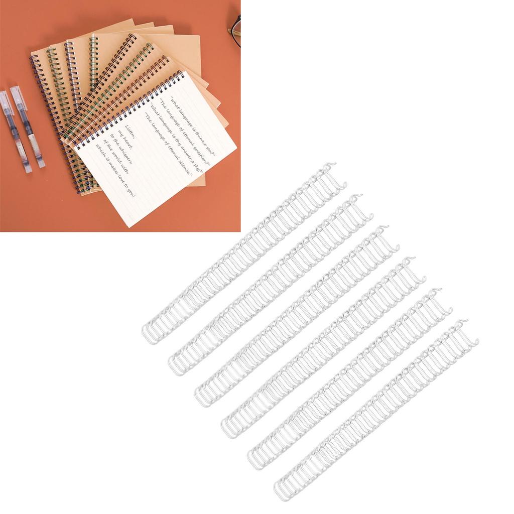50Pcs Double   Wire Binding Spine 180 Sheet Capacity 3:1 Pitch 34   19mm Diameter Set Kit for   Paper