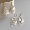 1 Pair Fashion Water Drop Shell Tassel Earrings, High-End Beach Vacation Accessories
