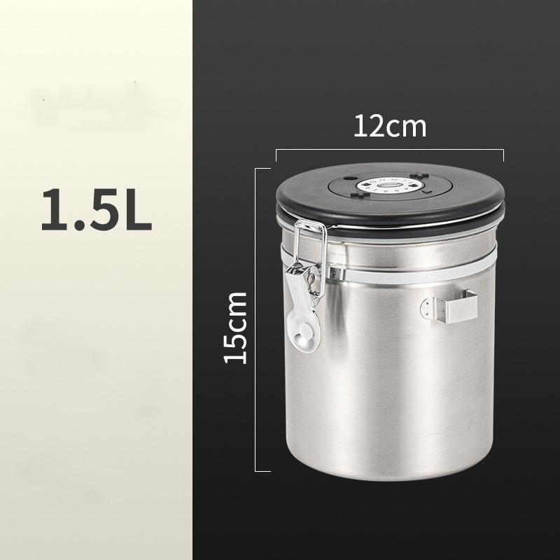 Stainless Steel Coffee Canister Coffee Bean Storage Airtight Containers with Date with Spoon Vent Valve Kitchen Food Storage Jar