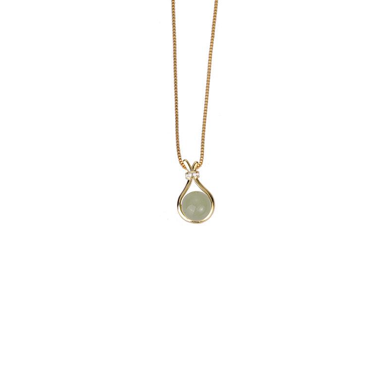 Collier en Acier Titane Jade Hetian - Pendentif Polyvalent pour Femme Chaîne de Clavicule de Luxe Choker.