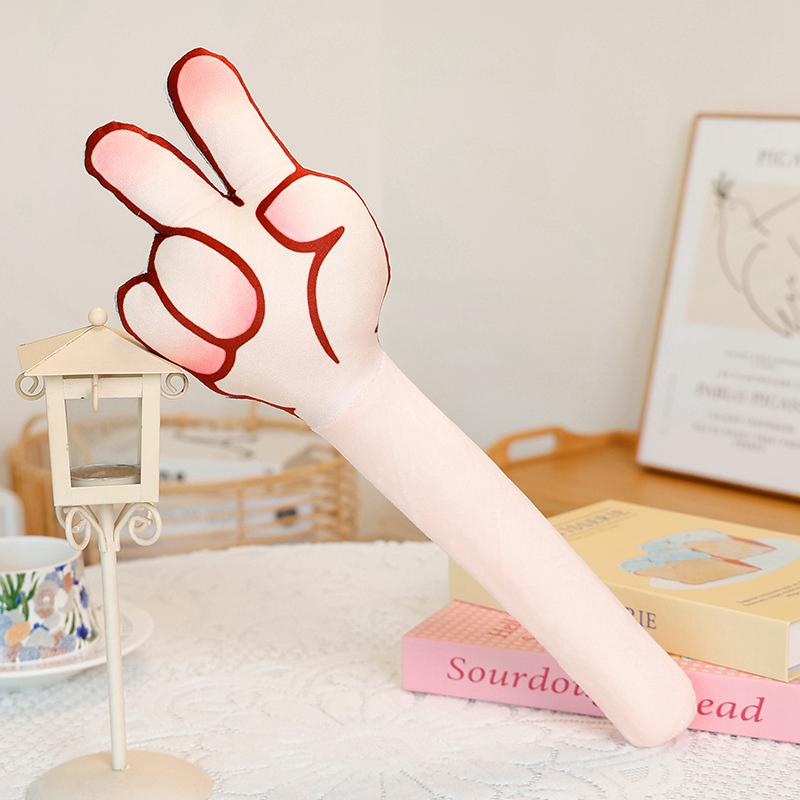 Rock Paper Scissors Stuffed Plush Toys Funny Game Props Determines The Winner Plushies Stick Friends Gathering Activity Ornament