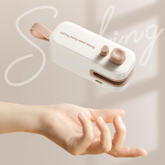 Mini Bag Sealer Rechargeable 2-in-1 Heat Sealer with Cutter Portable Sealing Machine for Plastic Bags Kitchen Sealant Device