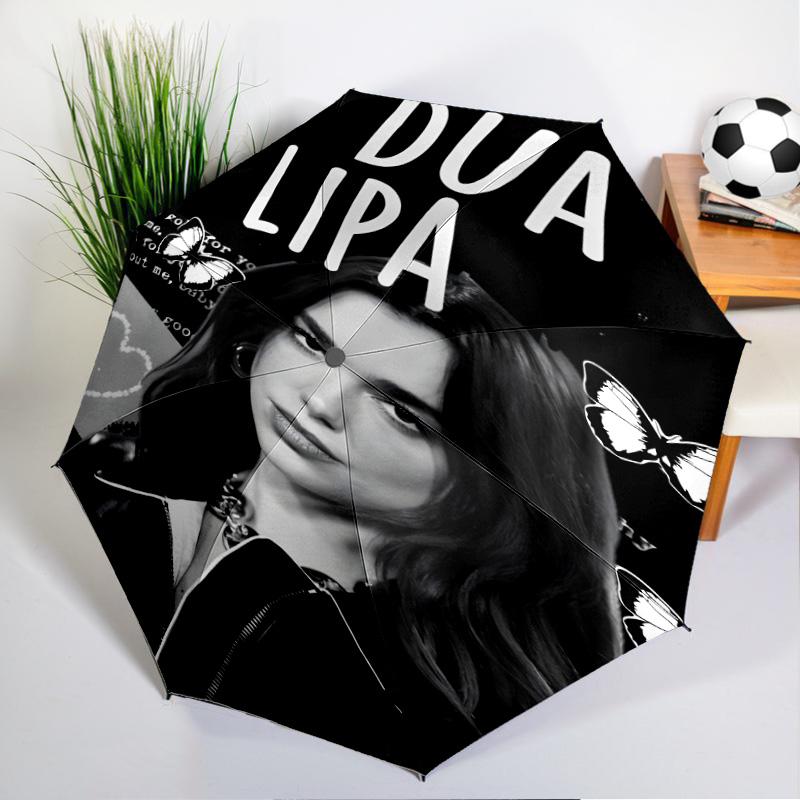Pop Music Dua Lipa Umbrella Folding Umbrella, Automatic Umbrella 8-Frame for Travel, Camping Use Gift for Halloween Christmas