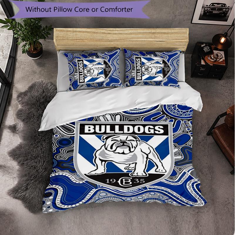 Canterbury-Bankstown Bulldogs Fantasia Microfibra Set Biancheria da Letto 3 Pezzi Decorazione Copripiumino Set Per Camera da Letto Uso Domestico