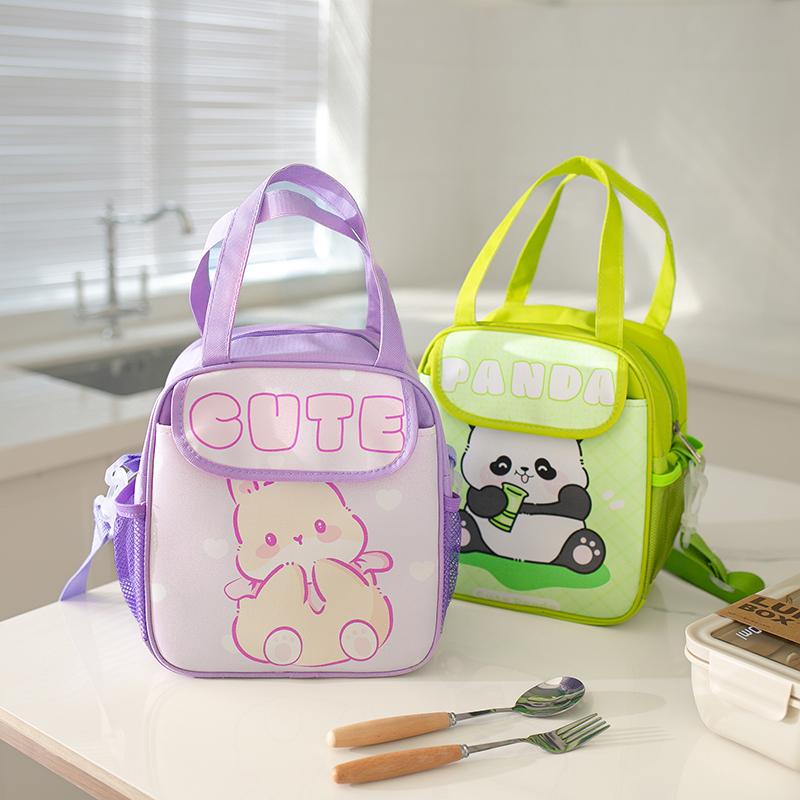 New cartoon lunch bag, insulated lunch box, lunch box bag, hand-held cute large-capacity children's bento bag