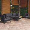 Day and Night - Day and Night Garden Furniture Set 6 Pieces and Cushions Solid Pine Wood