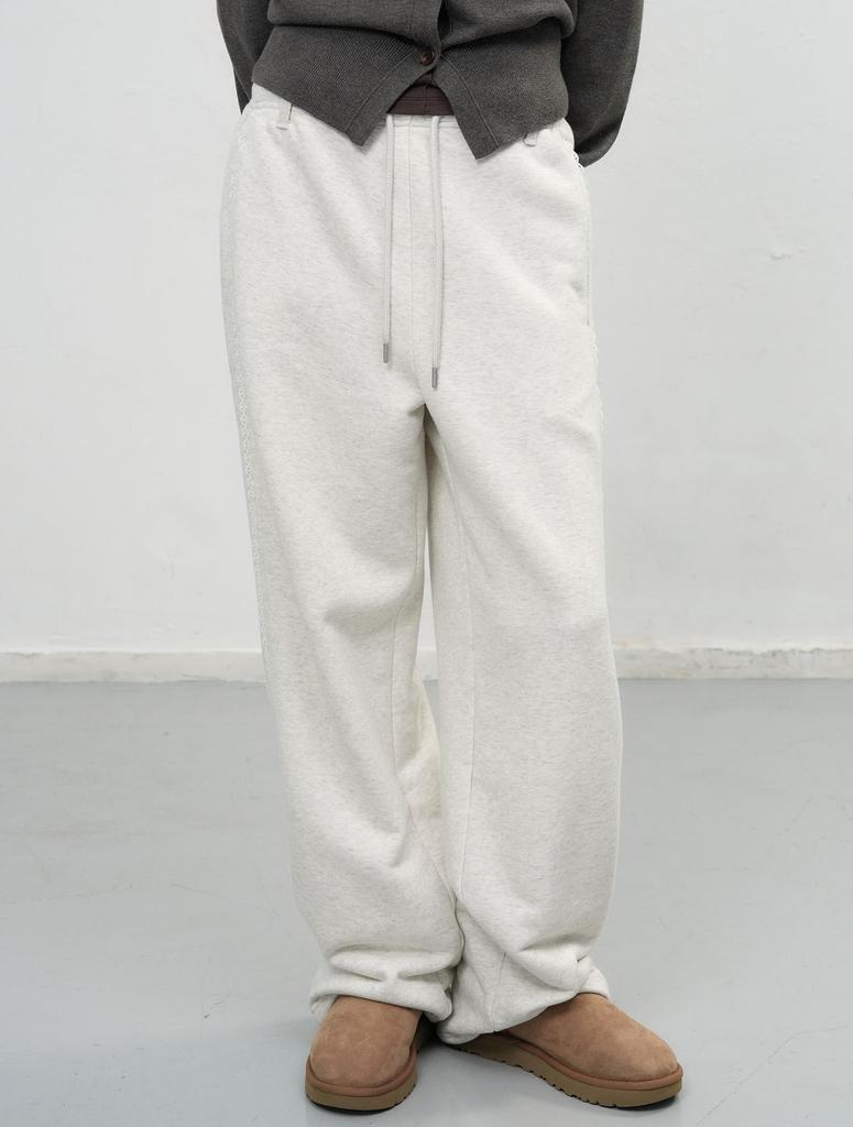 GENERALIDEA Lace Trimmed Sweatpants [Oatmeal] / Wbe2L11505