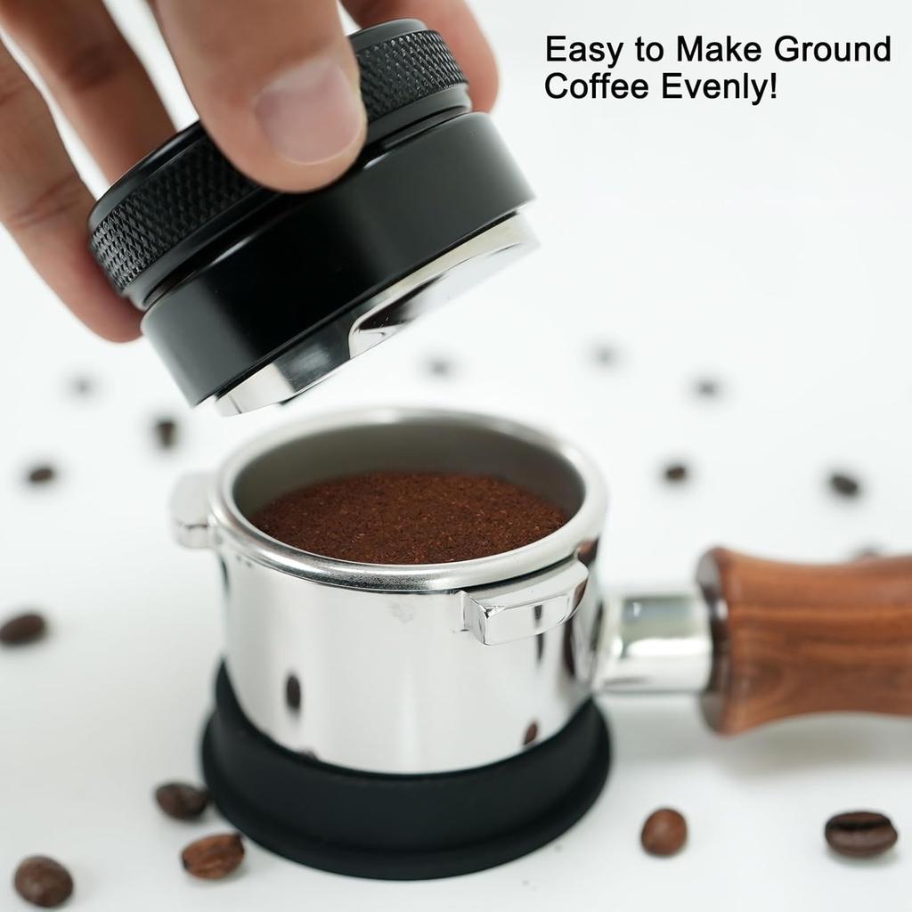 51/53/58mm Coffee Distributor – Professional Espresso Distribution Tool, Aluminum Alloy Textured Grip, For Portafilters, Black